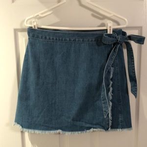 Madewell denim wrap skirt
